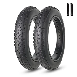 MOHEGIA Mountain Bike Tyres MOHEGIA Fat Tires 20 x 4.0 inch, Folding Electric Fat Bike Tires, Compatible Wide Mountain Snow Bicycle (2 Pack)