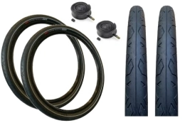 Baldy's Spares PAIR Baldy's 27.5 x 2.0 DSI Mountain Bike Slick Tread PUNCTURE PROTECTED Tyres & Schrader Valve Tubes