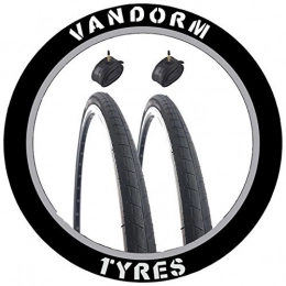 Vandorm Mountain Bike Tyres PAIR of Vandorm Road Route 700 x 28c Fast Road Bike Cycling Tyres & Presta Tubes