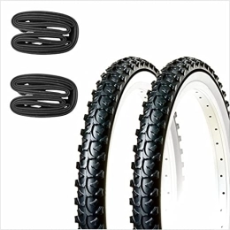 APP LIFE Mountain Bike Tyres PAIR OF WHITE TYRE TIRES FOR BICYCLE AND TWO ROOMS 26 X 1.95 MOUNTAIN BIKE BIKE