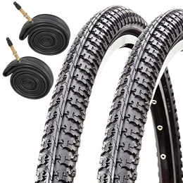 Raleigh Spares Raleigh CST T1345 26" x 1.75 Centre Raised Tread Mountain Bike Tyres with Presta Tubes (Pair)
