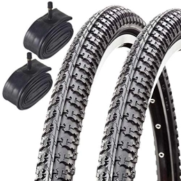 Raleigh Spares Raleigh CST T1345 26" x 1.75 Centre Raised Tread Mountain Bike Tyres with Schrader Tubes (Pair)