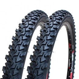 RANRANHOME Mountain Bike Tyres RANRANHOME Mountain Bike Protection Tire, All Terrain Replacement Anti Puncture MTB Tire, Anti-Slip Wear-Resistant Large Pattern Tires Tubeless(2Pack), Black, 24x1.95