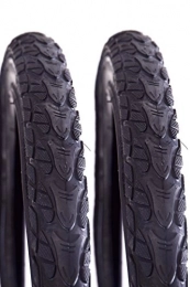 Ridge Trax 24" x 2.0 Junior Kids Urban Bike Tyre Reflective Sidewall Black Semi Slick Black (Two Tyres)