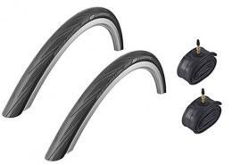 Schwalbe Mountain Bike Tyres Schwalbe Lugano BLACK 700 x 23c Kevlar Active Line Road Bike Tyres & Inner Tubes 2016 Model