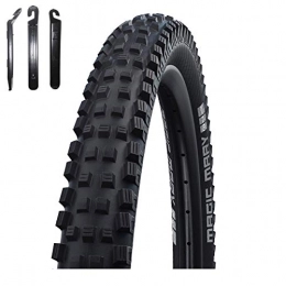 maxxi4you Mountain Bike Tyres Schwalbe Magic Mary BikePark Addix E-50 Bicycle Tyre Black 62-584 (27.5 x 2.40) Including 3 Tyre Levers