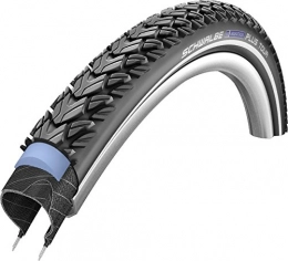 Schwalbe Spares Schwalbe Marathon Plus Tour 26X1.75 Wired Tyre with Smartguard Reflective S / Wall 980g (47-559) - Black