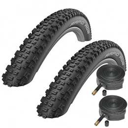 Schwalbe Mountain Bike Tyres Schwalbe Rapid Rob 26" x 2.25 Mountain Bike Tyres & Schrader Inner Tubes (Pair)