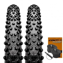 Set Conti Mountain Bike Tyres Set: 2x Continental Vertical MTB Tyre 26x2.30 / 57-559+ 2Conti Tube Racing Type