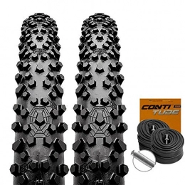 Set Conti Mountain Bike Tyres Set: 2x Continental Vertical MTB Tyre 26x2.30 / 57-559+ 2Conti Tube Schrader Valve