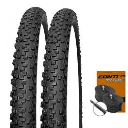 Set-Schwalbe Mountain Bike Tyres Set: 2x Schwalbe Black Jack Tyre 26x2.0050-559+ Conti Tube Racing Type