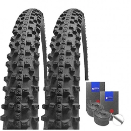 Set-Schwalbe Spares Set: 2x Schwalbe Smart Sam Plus Puncture Protection Tyre 26x2.10+ Schwalbe Inner Tubes Racing Type