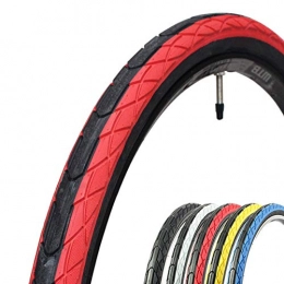 SUSHOP Spares SUSHOP Mountain Bike Tyre, Highway Bicycle Tire Steel Wire Tyre 26X 1.5 30TPI Mountain Bike Tires Parts, Black red