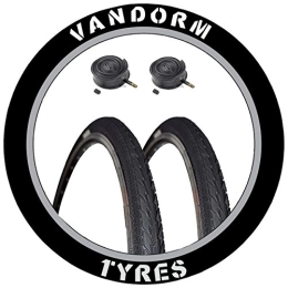 Vandorm Mountain Bike Tyres Vandorm 26" x 1.50" Advance Hybrid MTB Slick Tyres (PAIR) and Schrader Tubes - J1024 x 2