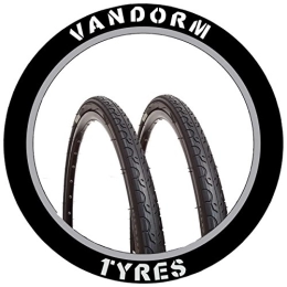 Vandorm Mountain Bike Tyres Vandorm MTB Slick 26" x 1.25" Sprint Mountain Bike Commuting Pair of Tyres Bike part