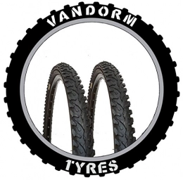 Vandorm Mountain Bike Tyres Vandorm Pair 26" Off Road Tyre Hard Track 26" x 1.95" Knobbly Bike Cycle Tyres