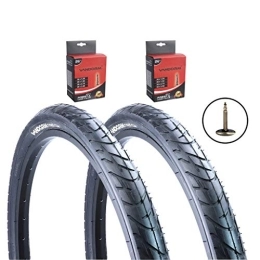 Vandorm Mountain Bike Tyres Vandorm Wind 210 26" x 2.10" MTB Slick Tyres (PAIR) - P1184 and Schrader SLIME Tubes x 2 Bike part