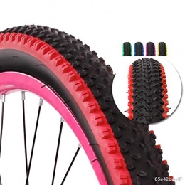 WERFFT Spares WERFFT 2 Tires 26 * 1.95 Inch Mountain Bike Tires + Inner Tube Anti-Puncture, Wear-Resistant Color Tires, Red