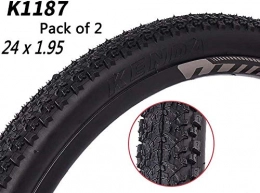 ZJWD 24" X 1.95" Mountain Bike Tyre (Pack of 2) Fits All Normal Adult Mountain Bikes with 24" Wheels