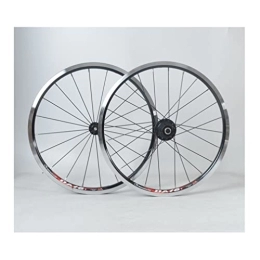 HSQMA Mountain Bike Wheel 16 Inch Foldable Bike Wheels 305mm Bicycle Wheelset Rim Brake Quick Release Wheels For BMX MTB 20 / 24 Holes Hub 74 / 130mm 7 / 8 / 9 / 10 / 11 Speed Cassette (Color : Black 16'')
