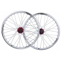 AWJ Spares 20 Inch Cycling Wheels MTB Wheelset, Disc / V Brake Rim QR Ball Bearing for 7-10Speed Cassette Alloy Bike Hub Wheel
