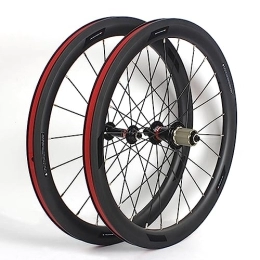 OMDHATU Spares 20 inch mountain bike wheelset BMX Folding Bike Wheelset V-brake 406 / 451 Carbon Fiber rims Sealed bearing hubs Support 8 / 9 / 10 speed cassette QR Front 100mm Rear 135mm (Size : 406)