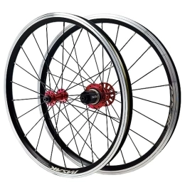 OMDHATU Mountain Bike Wheel 20 Inch Mountain Bike Wheelset QR 406 / 451 V Brake Rims Sealed Bearing Hubs Front / rear Wheels 20 / 24H Support 7-12 Speed Cassette BMX / MTB Wheelset Front 74mm Rear 130mm (Color : Red, Size : 406)