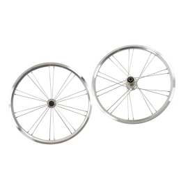 Fupei Mountain Bike Wheel 20 Inch Mountain Bike Wheelset Silver Bike Wheel Set with Quick Release Skewer for Stable Riding