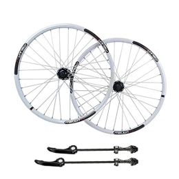 Generic Mountain Bike Wheel 20" Mountain Bike Wheelset Disc Brake Rim 406 BMX MTB Bicycle Quick Release Wheels 32H Hub For 7 / 8 / 9 / 10 Speed Cassette 1710g (Color : Black, Size : 406) (White 406)