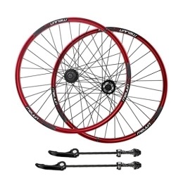 SHBH Mountain Bike Wheel 20" Mountain Bike Wheelset Disc Brake Rim 406 BMX MTB Bicycle Quick Release Wheels 32H Hub for 7 / 8 / 9 / 10 Speed Cassette 1710g (Color : Red, Size : 406)