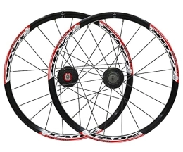 Generic Mountain Bike Wheel 20inch BMX Bicycle Rim MTB Folding Bike Wheelset Disc Brake Rapid Release Wheel 1580g 20H Hub For 7 8 9 Speed Cassette (Color : Green, Size : 406) (Red a 406)