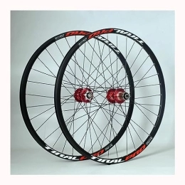 OMDHATU Spares 24 / 26 / 27.5 / 29 Inch Mountain Bike Wheelset Disc Brake Sealed Bearing Support 8-12 Speed Cassette QR Wheel Set Front 100 * 9mm Rear 135 * 10mm Front / Rear Wheels 32H (Color : Red, Size : 26inch)