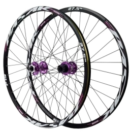 ZFF Spares 24 / 26 / 27.5 / 29 Inch MTB Wheelset Disc Brake Quick Release Mountain Bike Wheel Aluminum Alloy Rim Front And Rear Wheel 8 / 9 / 10 / 11 / 12 Speed Cassette 32 Holes (Color : Purple, Size : 27.5'')