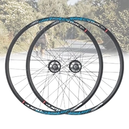 Asiacreate Mountain Bike Wheel 24 Inch Mountain Bike Wheelset Quick Release Wheels Disc / V Brake Bicycle Rim 32 Hole Aluminum Alloy Ball Bearing Hub For 8 / 9 / 10 Speed (Color : Blue, Size : Cassette)