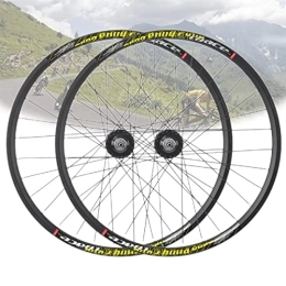 Asiacreate Mountain Bike Wheel 24 Inch Mountain Bike Wheelset Quick Release Wheels Disc / V Brake Bicycle Rim 32 Hole Aluminum Alloy Ball Bearing Hub For 8 / 9 / 10 Speed (Color : Yellow, Size : Rotary)