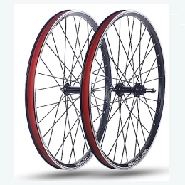 OMDHATU Mountain Bike Wheel 24 inch mountain bike wheelset V-brake rims Ball bearing hubs Support 6 / 7 / 8 speed Rotary freewheel QR Front 100mm Rear 135mm Wheelset for mountain bikes / Folding bikes (Color : Black)