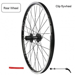 FHGH Spares 24 Inch MTB Bike Wheel / Mountain Bike Wheel, Aluminum Alloy / Disc Brake / V Brake / American Valve / 32-Hole Spokes / Rim Width 23.99mm / Suitable For 7-8-9 Speed Flywheel / Black