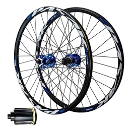 DYSY Spares 24 Inch MTB Bike Wheelset 26 27.5 29 Inch, Double Wall Aluminum Alloy Hybrid / Mountain Bicycle Rim Disc Brake 2150g for 7-12 Speed (Color : Blue, Size : 27.5 inch)