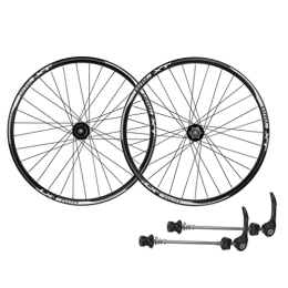 SHBH Mountain Bike Wheel 24" Mountain Bike Wheelset Disc Brake MTB Wheels Bicycle Rim QR 32H Quick Release Cassette Hub for 7 8 9 10 11 Speed 1950g (Color : Black Hub, Size : 24'')