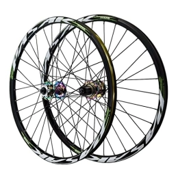 Generic Mountain Bike Wheel 24" Mountain Bike Wheelset Disc Brake Wheel Set BMX MTB Rim Quick Release Folding Bicycle Wheels 32H Hub For 7 / 8 / 9 / 10 / 11 / 12 Speed Cassette 1886g (Color : Black C, Size : 24'') (Colorful C 24)