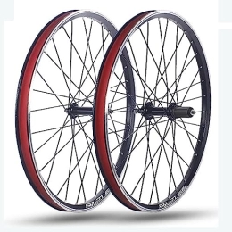 OMDHATU Spares 24" Mountain bike wheelset Folding Bicycle Wheel Set V-brake rims Ball bearing hubs Support 8-10 speed cassette QR Front 100mm Rear 135mm (Color : Black)