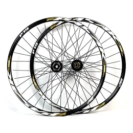 QHY Mountain Bike Wheel 26 27.5 29” Bike Wheelset MTB Aluminum Alloy Hub Disc 8 9 10 11S Wheels High Strength Aluminum Alloy Rim Bike Wheel 32H Disc Brake Quick Release 1-1 / 2” (Color : Gold, Size : 29 inch)
