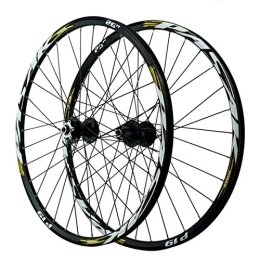 SJHFG Mountain Bike Wheel 26 / 27.5 / 29'' Cycling Wheelsets, Disc Brake Double Wall MTB Rim First 2 Rear 5 Bearings 12-speed Quick Release (Color : Black hub, Size : 26inch)