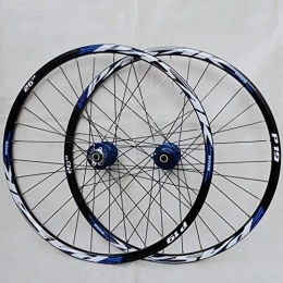 Generic Spares 26 27.5 29 Inch Bike Wheelset, Ultralight MTB Mountain Bicycle Wheels, Double Layer Alloy Rim Quick Release 7 8 9 10 11 Speed Disc Brake (Blue Hub Blue Logo 27.5Inch)
