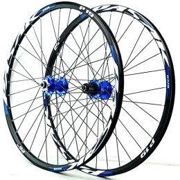 vivianan Spares 26 27.5 29 Inch Double Wall Bike Wheelset Disc Brake Quick Release 32H Mountain Bicycle Wheels Rims MTB Wheelset Front Back Wheels Hub Fit 7 8 9 10 11 12 Speed ( Color : Blue hub , Size : 27.5inch )