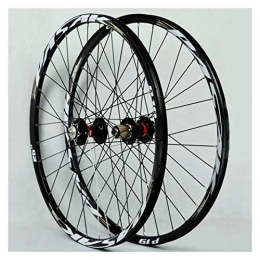 NEZIAN Spares 26" / 27.5" / 29" Inch Mountain Bike Double Wall Wheelset Alloy Wheel Rim Quick Release Disc Brake 7 / 8 / 9 / 10 / 11 Speed 4 Palin Bearing Hub 32H (Color : A, Size : 26in)