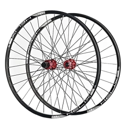 KANGXYSQ Spares 26 27.5 29 Inch Mountain Bike MTB Wheelset Bicycle Wheel Aluminum Alloy Rim 120 Sounds Disc Brake Support 1.7-2.35 Tires Quick Release (Color : Red, Size : 29INCH)