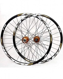 WXX Mountain Bike Wheel 26 / 27.5 / 29 Inch Mountain Bike Wheel Set 32 Hole Disc Brake Bicycle Front And Rear Wheels Double Wall MTB Rims Quickly Release 7-11 Speed, Gold, 27.5 inch