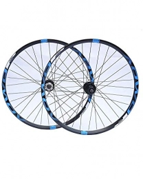 BSJZ Mountain Bike Wheel 26 / 27.5 / 29 Inch Mountain Bike Wheel Set 32 Hole Double Wall Aluminum Alloy Rim Disc Brake, For 7 8 9 10 Speed Card Hub, Blue, 27.5 inches