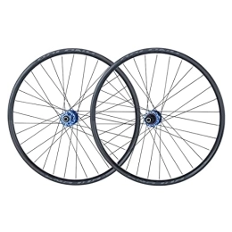 KANGXYSQ Spares 26 27.5 29 Inch Mountain Bike Wheelset Bicycle Wheel Double Layer Aluminum Alloy 32H For 8-11 Speed Freewheel 120 Sounds (Color : Blue hub, Size : 26 inch)